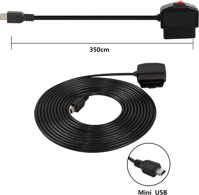 Alt view image 2 of 7 - XMSJSIY OBD Power Cable for Dash Cam,Mini USB OBD2 Power Adapter