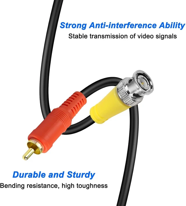Alt view image 5 of 7 - XMSJSIY BNC to RCA Video Audio Cable Coaxial Cable 3 BNC Male to 3 RCA Male