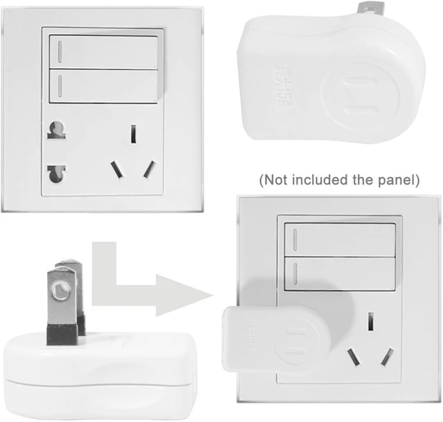 Alt view image 6 of 7 - chenyang NEMA Type A 1-15P USA Outlet Saver Extension Adapter 2-Prong 2 Outlets 90 Degree Up Down Angled