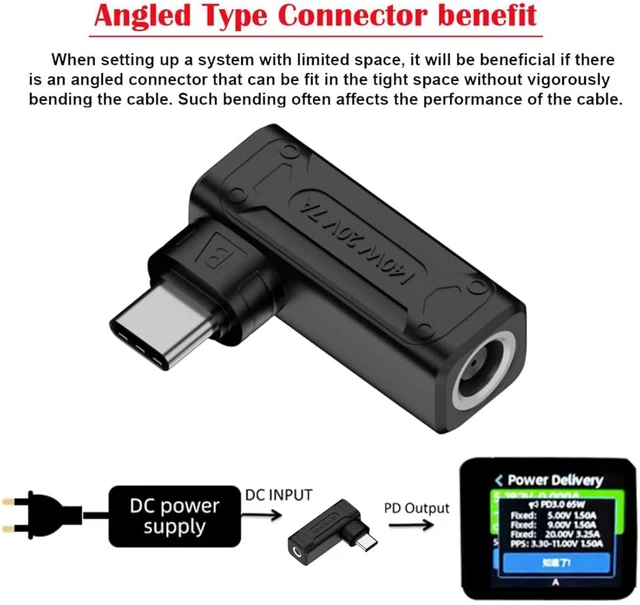 Alt view image 6 of 7 - chenyang USB C 140W Charge Converter DC 7.4x5.0mm to USB C 5V 9V 20V Power Plug Charge Adapter