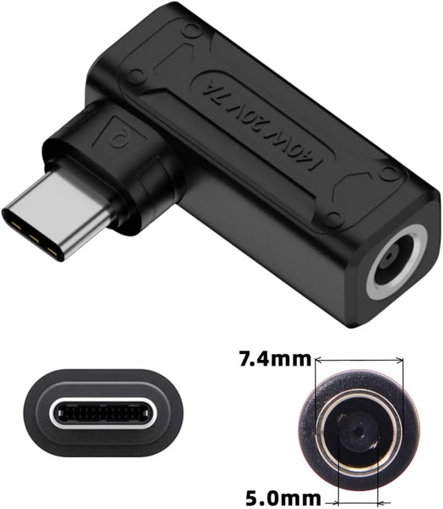 Alt view image 7 of 7 - chenyang USB C 140W Charge Converter DC 7.4x5.0mm to USB C 5V 9V 20V Power Plug Charge Adapter