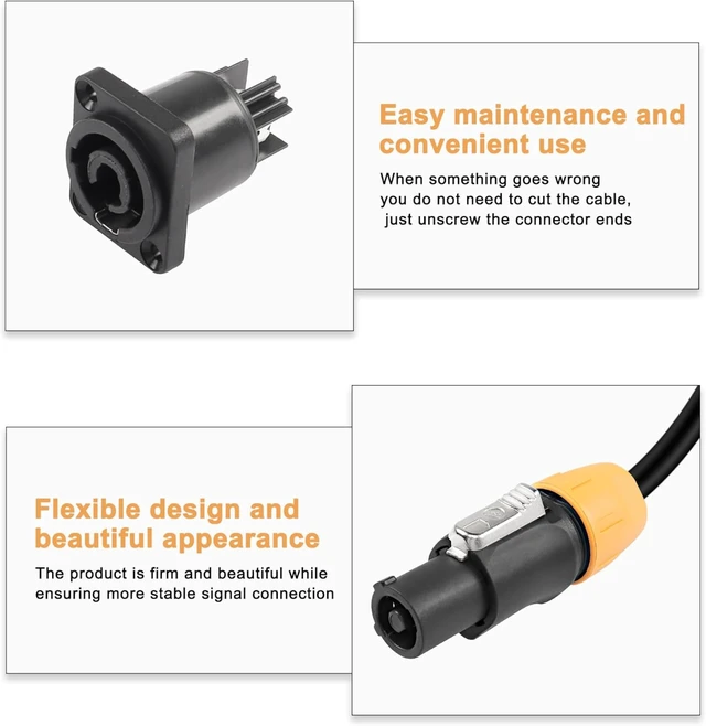 Alt view image 4 of 7 - XMSJSIY PowerCon Adapter 3Pin 20A 250V Male Female Panel Mount-(Output)