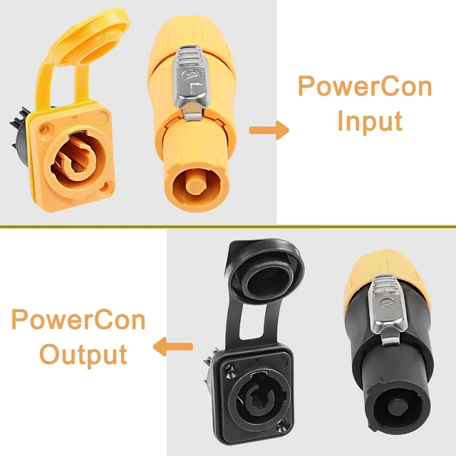 Alt view image 5 of 7 - XMSJSIY PowerCon Adapter 3Pin 20A 250V Male Female Panel Mount-(Output)