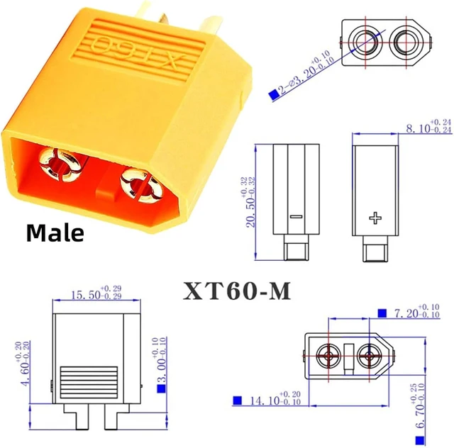 Alt view image 3 of 7 - cablecc Adapter XT60 Male SC100 Protocol to DC 5.5x2.5mm Male Fast Charging Angled Horizontal Adapter for RC Lipo Battery Quadcopter Multicopter Aeromodelling