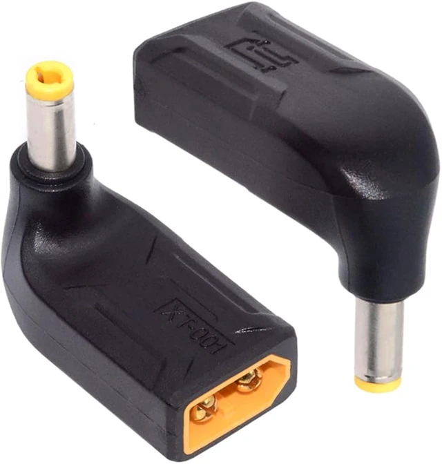 Alt view image 3 of 7 - cablecc Adapter XT60 Male SC100 Protocol to DC 5.5x2.5mm Male Fast Charging Angled Vertical Adapter for RC Lipo Battery Quadcopter Multicopter Aeromodelling