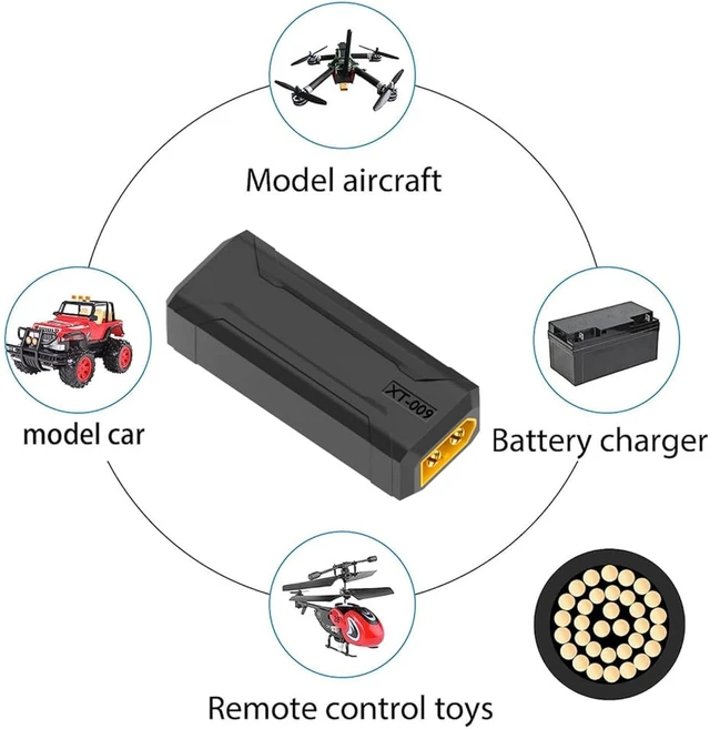 Alt view image 7 of 7 - cablecc Adapter XT60 Male SC100 Protocol to XT60 Male Fast Charging Adapter for RC Lipo Battery Quadcopter Multicopter Aeromodelling