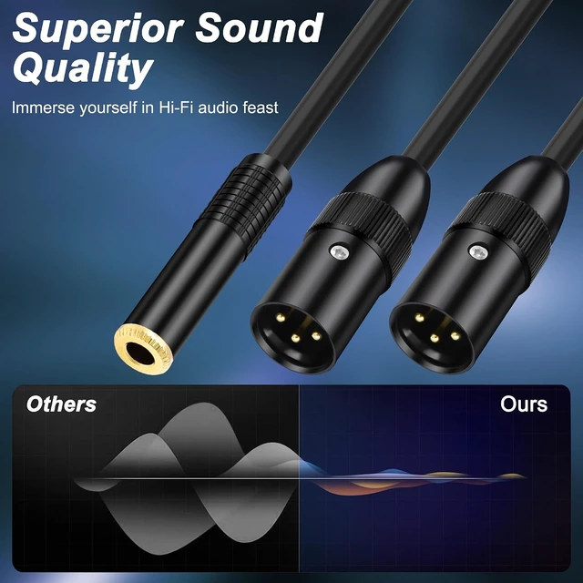 Alt view image 5 of 7 - XMSJSIY 6.35mm TRS to Dual XLR Y Splitter Stereo Audio Cable- 0.5M/1.6FT