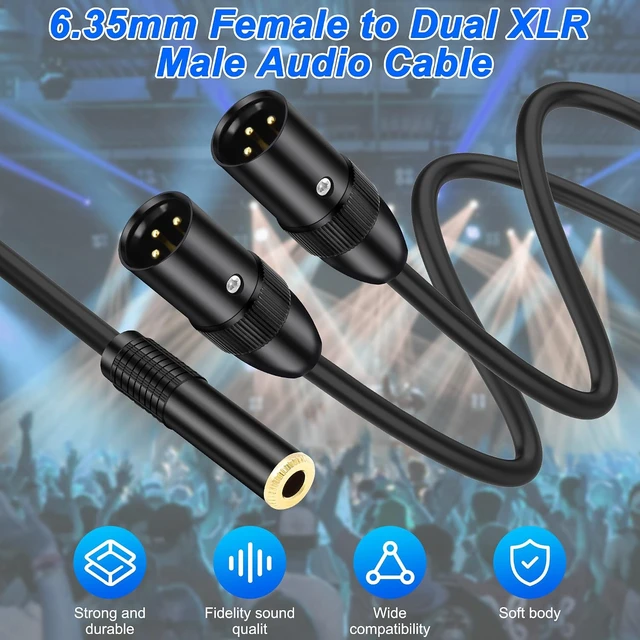 Alt view image 4 of 7 - XMSJSIY 6.35mm TRS to Dual XLR Y Splitter Stereo Audio Cable- 0.5M/1.6FT