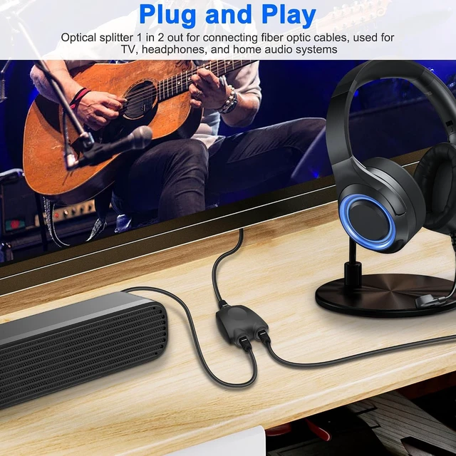 Alt view image 5 of 7 - XMSJSIY Digital Optical Audio Splitter 1 in 2 Out 1 Female to 2 Female