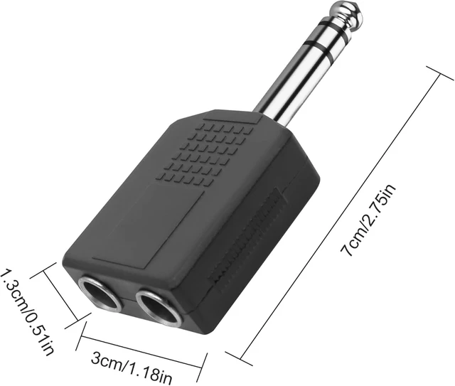 Alt view image 2 of 7 - XMSJSIY 1/4" 6.35mm Stereo Plug to Dual 6.35mm Stereo Audio Jack Splitter