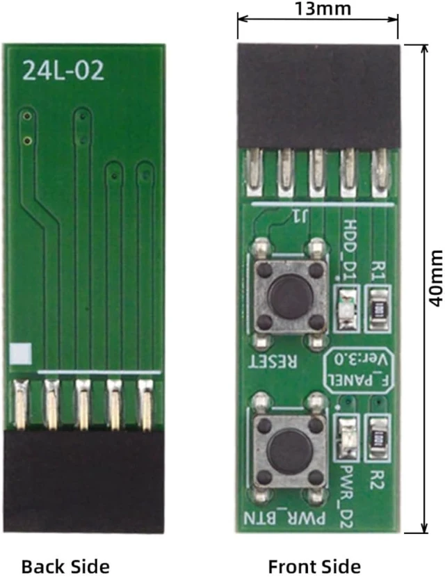 Alt view image 3 of 7 - cablecc Reset Power Jumper Mainboard 9Pin Power Starter Board for Computer Switching Board Adapter with Button for Maintenance Task