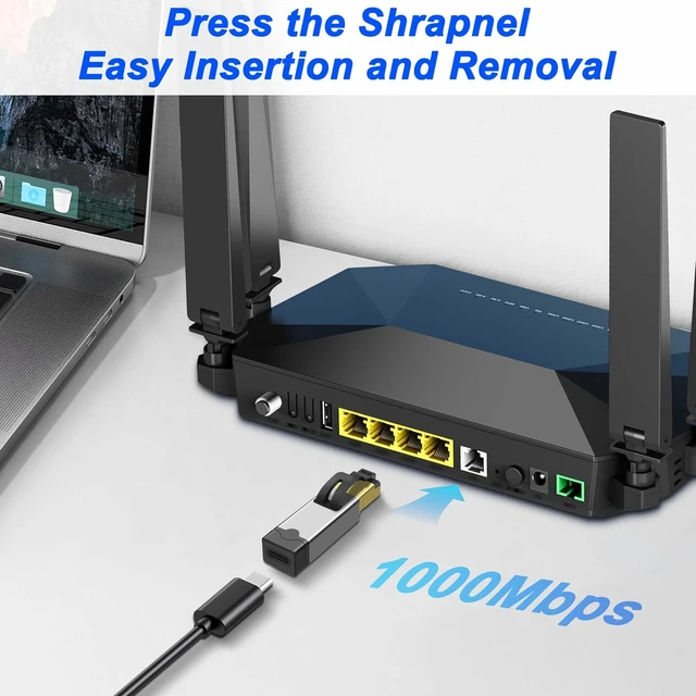 Alt view image 5 of 7 - XMSJSIY Ethernet to USB-C Female Adapter Connector RJ45 to Type-C Female