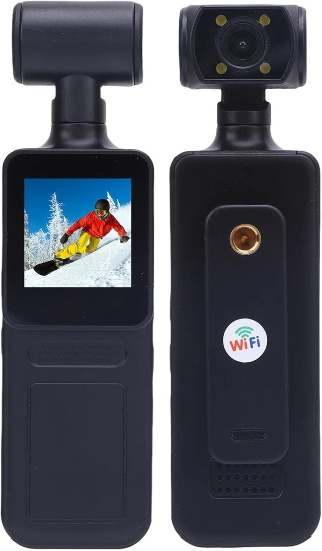 Main image of LICAEVEY 4K WiFi Action Camera with 180° Rotating Lens and LED Light, 40MP Ultra HD, 135° Wide Angle, APP Control Water Proof Handheld Camera for Outdoor Sports, 1000mAh Long Battery