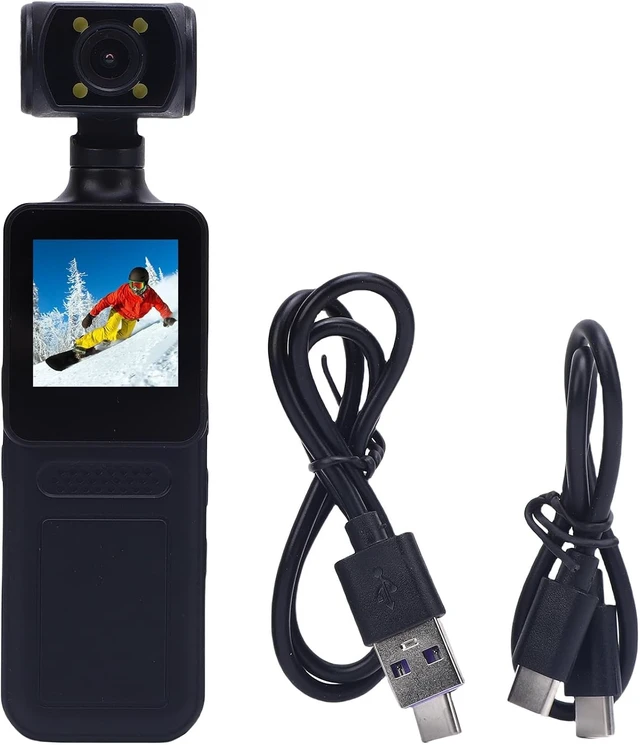 Alt view image 2 of 4 - LICAEVEY 4K WiFi Action Camera with 180° Rotating Lens and LED Light, 40MP Ultra HD, 135° Wide Angle, APP Control Water Proof Handheld Camera for Outdoor Sports, 1000mAh Long Battery