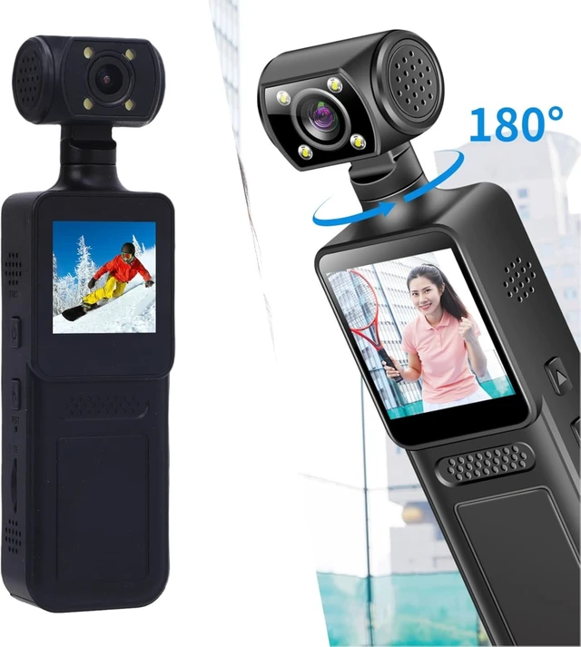 Alt view image 4 of 4 - LICAEVEY 4K WiFi Action Camera with 180° Rotating Lens and LED Light, 40MP Ultra HD, 135° Wide Angle, APP Control Water Proof Handheld Camera for Outdoor Sports, 1000mAh Long Battery