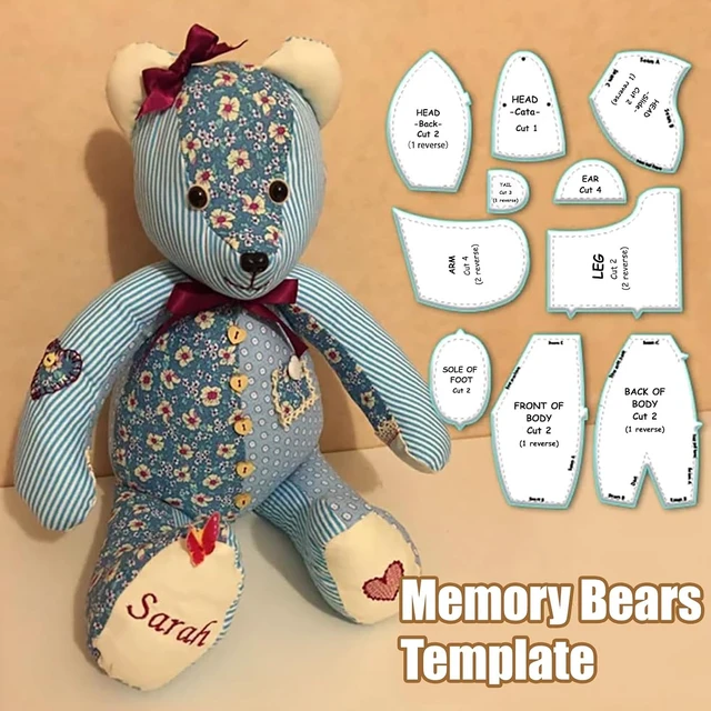 Alt view image 2 of 7 - 30 Pcs Memory Bear Sewing Patterns Template, Memory Bear Acrylic Template Ruler Set, Quilting Rulers and Templates, Memory Bear Patterns for Sewing Patterns for Beginners