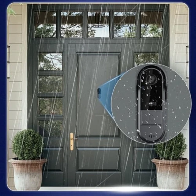 Alt view image 3 of 7 - LICAEVEY Wireless Video Doorbell with Monitor 4.3 Inch Screen 1080P HD Two Way Audio Night Vision IP65 Weatherproof Doorbell Camera