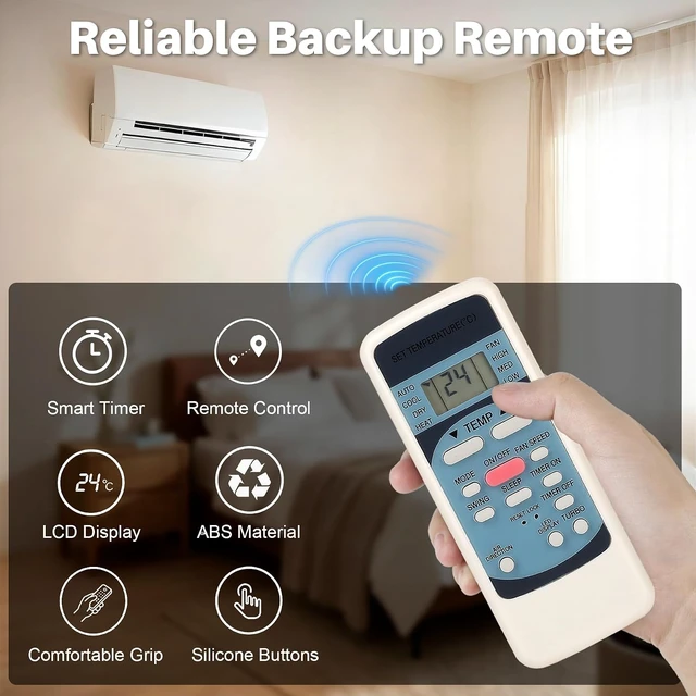 Alt view image 2 of 7 - Universal Remote Control for Midea Toshiba R51M/E Series Air Conditioning