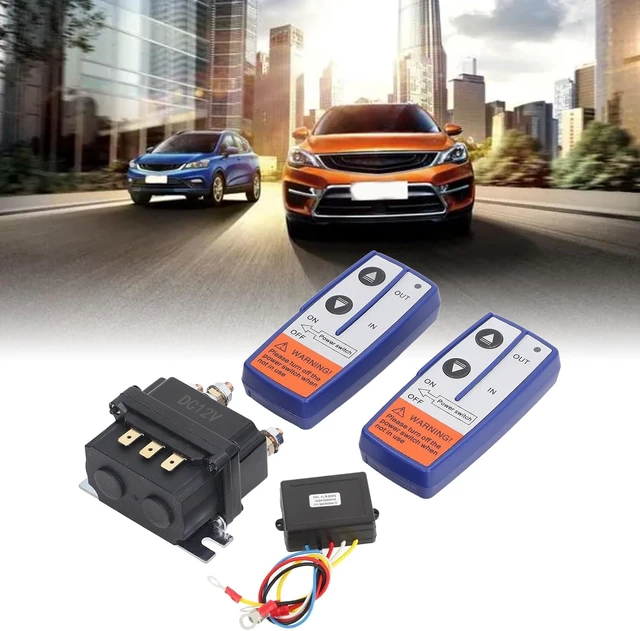 Alt view image 4 of 7 - Winch Cordless Remote, 12V 500A Winch Solenoid Relay Contactor and 2pcs Cordless Winch Remote Control Kit with 6 Protecting Caps Universal for Garden Tractor, Snowmobile