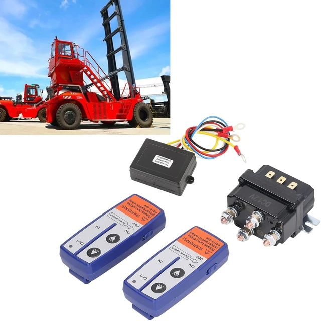 Alt view image 5 of 7 - Winch Cordless Remote, 12V 500A Winch Solenoid Relay Contactor and 2pcs Cordless Winch Remote Control Kit with 6 Protecting Caps Universal for Garden Tractor, Snowmobile