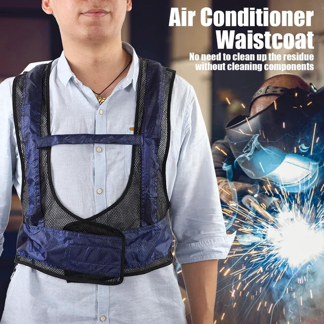 Alt view image 2 of 7 - LICAEVEY Industrial Filtered Compressed Air Cooling Vest Welding Steel Toe Men Adjustable Temperature No Electricity