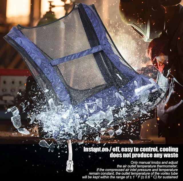 Alt view image 4 of 7 - LICAEVEY Industrial Filtered Compressed Air Cooling Vest Welding Steel Toe Men Adjustable Temperature No Electricity