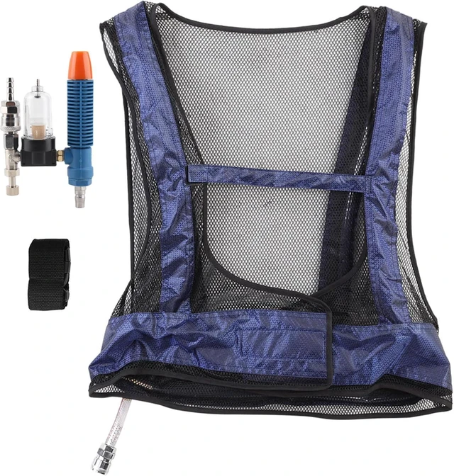Alt view image 5 of 7 - LICAEVEY Industrial Filtered Compressed Air Cooling Vest Welding Steel Toe Men Adjustable Temperature No Electricity
