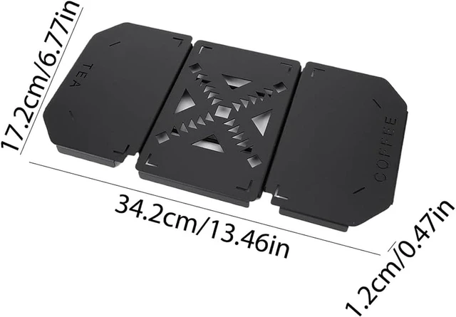 Alt view image 6 of 7 - LICAEVEY Folding Table Top for 9.4L Lunch Box, Professional Aluminium Alloy Portable Camping Table Board and Coffee Station for Fishing and Camping Gear, Black