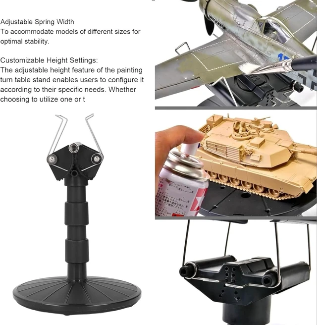 Alt view image 3 of 7 - Spray Work Painting Stand, Paint Spraying Turntable Adjustable Height, Spring Width, Spray Work Painting Turn Table Stand for Easy Spray Painting