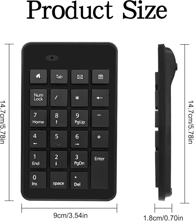 Alt view image 2 of 7 - XMSJSIY USB Type-C Number Pad Wired 23 Keys Type-C Numeric Keypad