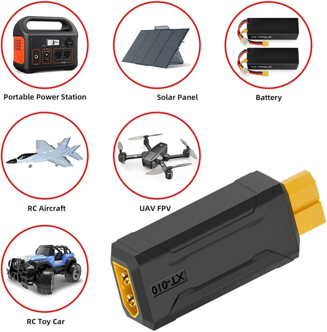 Alt view image 7 of 7 - cablecc Adapter XT60 Male SC100 Protocol to XT60 Female Fast Charging Adapter for RC Lipo Battery Quadcopter Multicopter Aeromodelling
