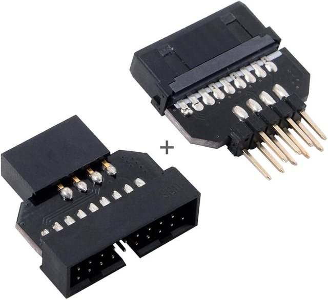 Alt view image 4 of 7 - chenyang 2 Pack USB 2.0 Front Panel Header 9/10Pin Male/Female to 19/20Pin Male/Female Mainboard Header Gender Changer Connector Adapter