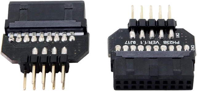 Alt view image 7 of 7 - chenyang 2 Pack USB 2.0 Front Panel Header 9/10Pin Male/Female to 19/20Pin Male/Female Mainboard Header Gender Changer Connector Adapter