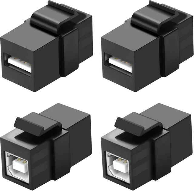 Main image of XMSJSIY USB B to USB A PanelMount Adapter Keystone Insert Solderless Socket