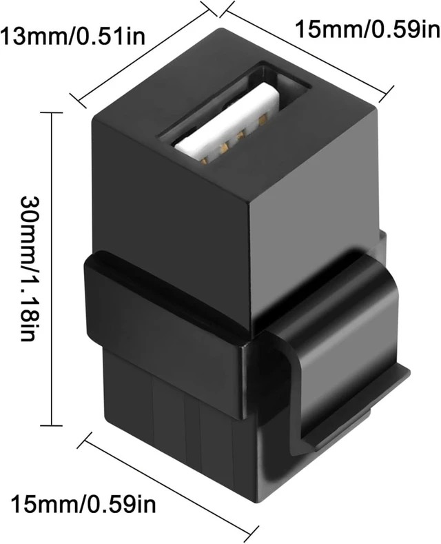 Alt view image 2 of 7 - XMSJSIY USB B to USB A PanelMount Adapter Keystone Insert Solderless Socket
