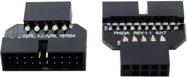 Alt view image 6 of 7 - chenyang 2 Pack USB 2.0 Front Panel Header 9/10Pin Male/Female to 19/20Pin Male/Female Mainboard Header Gender Changer Connector Adapter