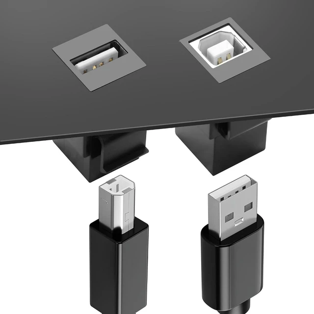 Alt view image 5 of 7 - XMSJSIY USB B to USB A PanelMount Adapter Keystone Insert Solderless Socket