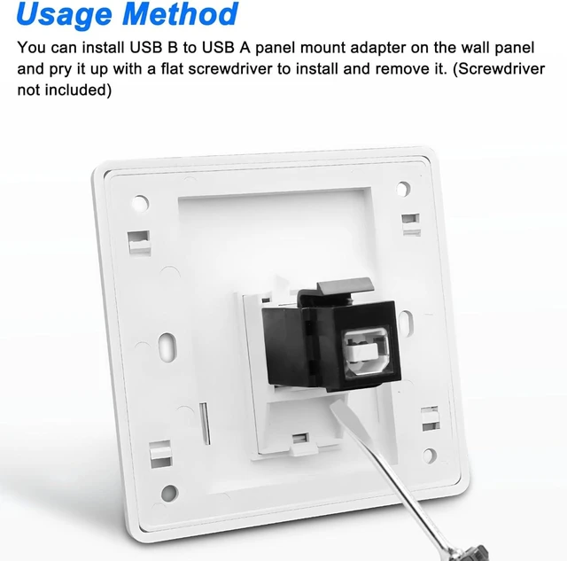 Alt view image 6 of 7 - XMSJSIY USB B to USB A PanelMount Adapter Keystone Insert Solderless Socket
