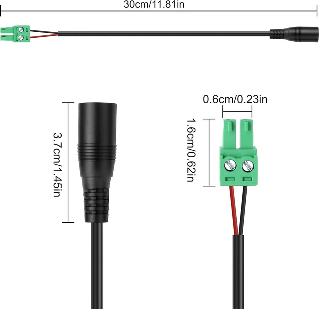 Alt view image 7 of 7 - XMSJSIY DC 5.5 mm x 2.1 mm to Phoenix Terminal Adapter Cable -2PCS (Female)