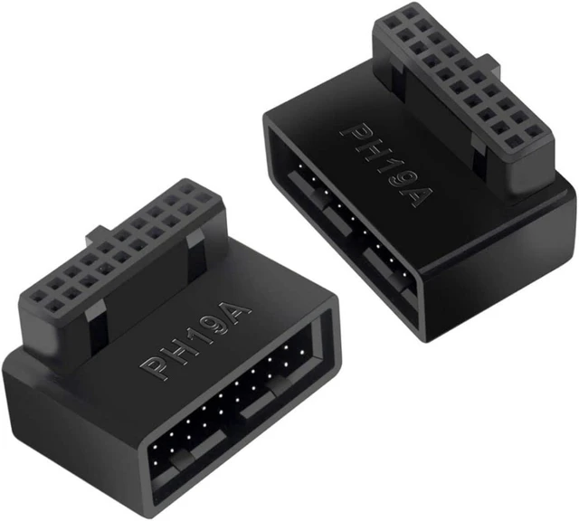 Main image of chenyang 2 Pack USB 3.0 Front Panel Header 19/20Pin Male to Female 90 Degree Angled Mainboard Header Gender Changer Connector Adapter Overmold Type
