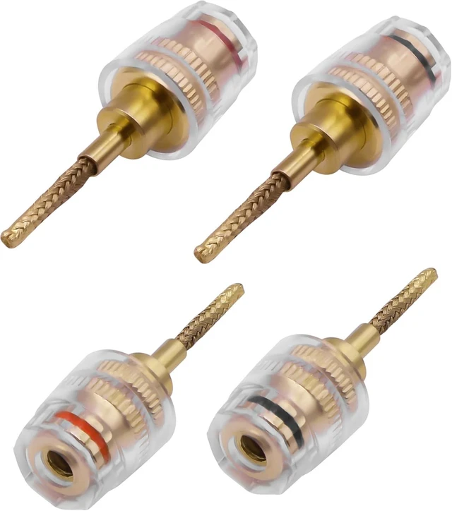 Main image of XMSJSIY Flex Pin Banana Plug 4mm Female to Braided 2mm Connector- 2 Pairs
