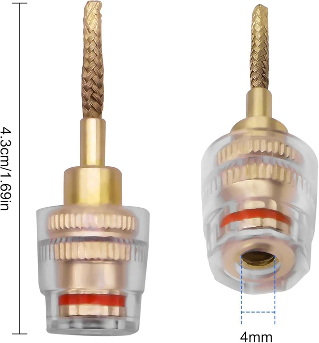Alt view image 2 of 7 - XMSJSIY Flex Pin Banana Plug 4mm Female to Braided 2mm Connector- 2 Pairs