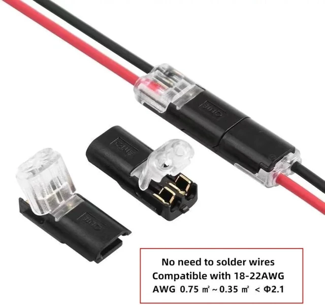 Alt view image 3 of 7 - chenyang 10 Pack Dual Wire Solderless Adapter,Tool-Free Solderless Cable Quick Extension Terminal Adapter for 18-22AWG LED Strip