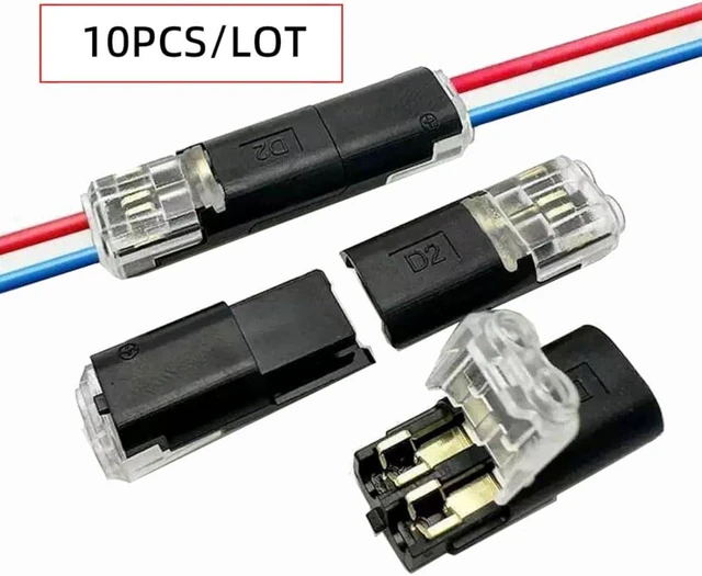 Alt view image 6 of 7 - chenyang 10 Pack Dual Wire Solderless Adapter,Tool-Free Solderless Cable Quick Extension Terminal Adapter for 18-22AWG LED Strip