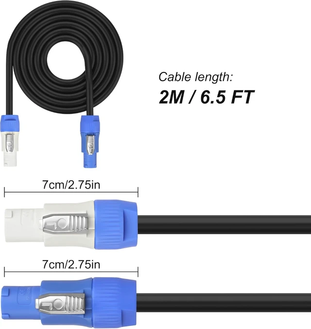 Alt view image 2 of 7 - XMSJSIY PowerCon Input to Output 14 AWG 3 Pin AC Power Extension Cable