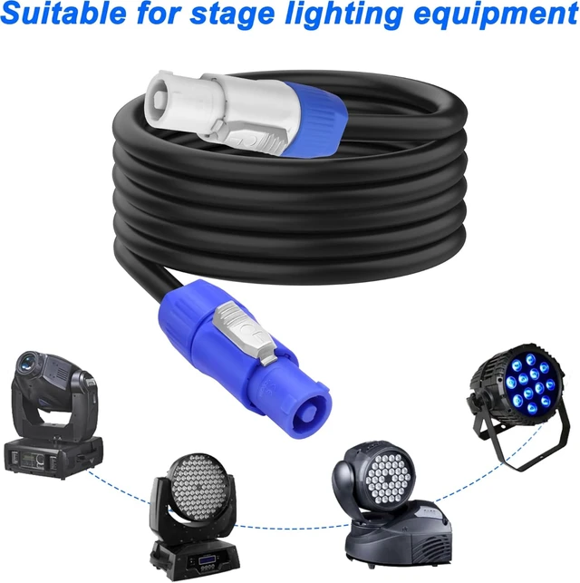 Alt view image 7 of 7 - XMSJSIY PowerCon Input to Output 14 AWG 3 Pin AC Power Extension Cable