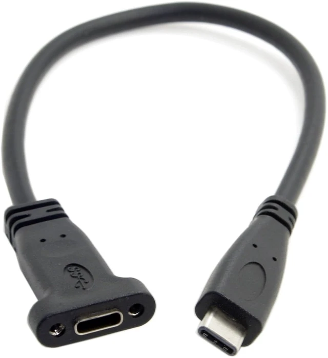 Alt view image 4 of 7 - cablecc USB-C USB 3.1 Type C Male to Female Extension Data Cable with Panel Mount Screw Hole