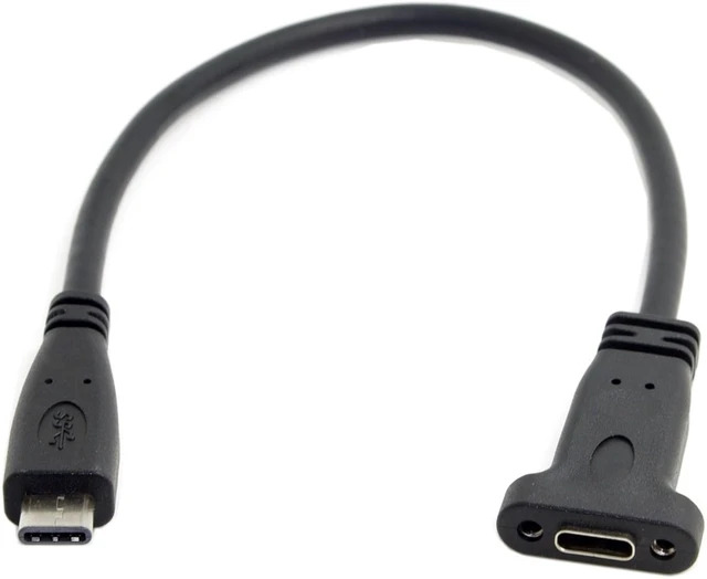 Alt view image 6 of 7 - cablecc USB-C USB 3.1 Type C Male to Female Extension Data Cable with Panel Mount Screw Hole