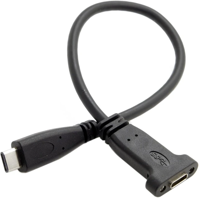 Alt view image 3 of 7 - cablecc USB-C USB 3.1 Type C Male to Female Extension Data Cable with Panel Mount Screw Hole