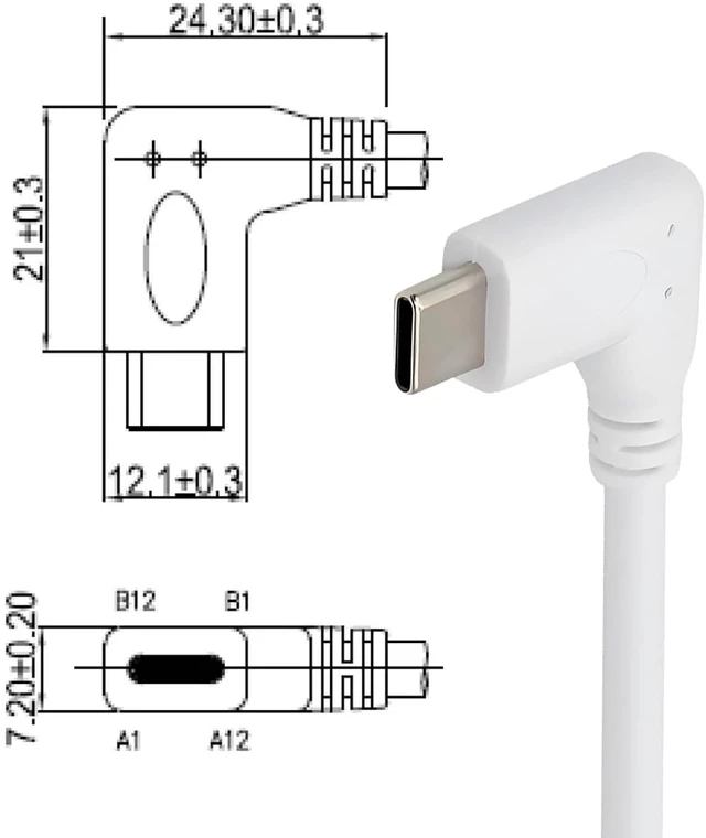 Alt view image 6 of 7 - chenyang USB C Extension Cable, USB 2.0 Type C Male to Female PD65W Fast Charging Data Transfer 90 Degree Angled Extension Cable 16CM